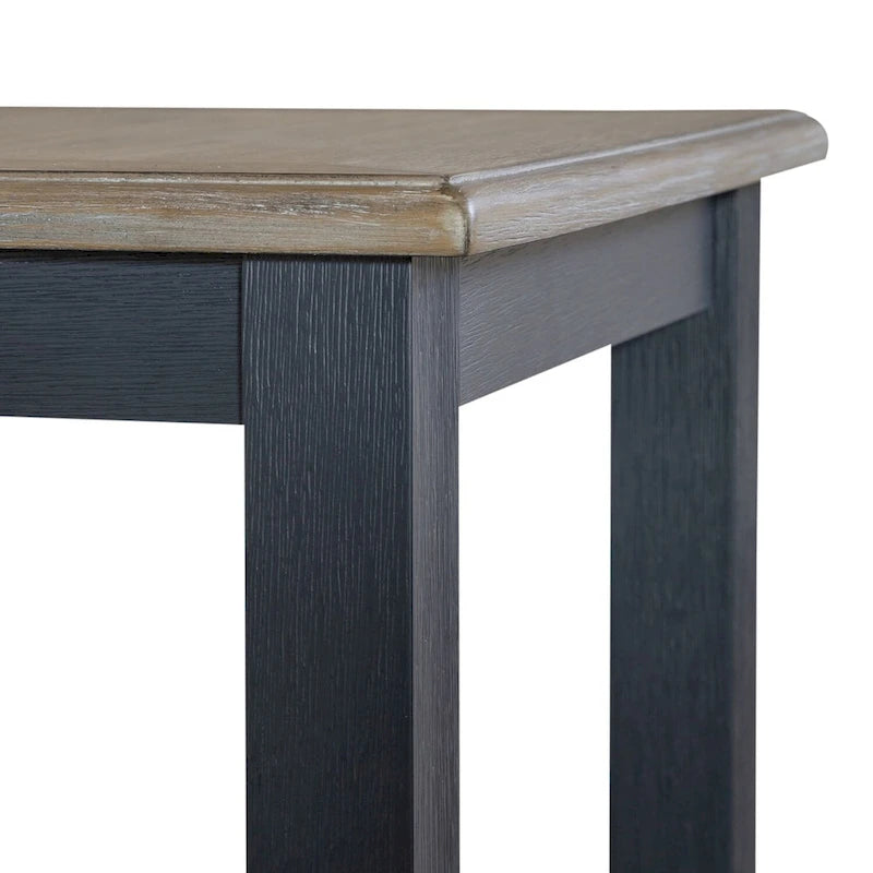 Wire Brushed Gray End Table- Navy