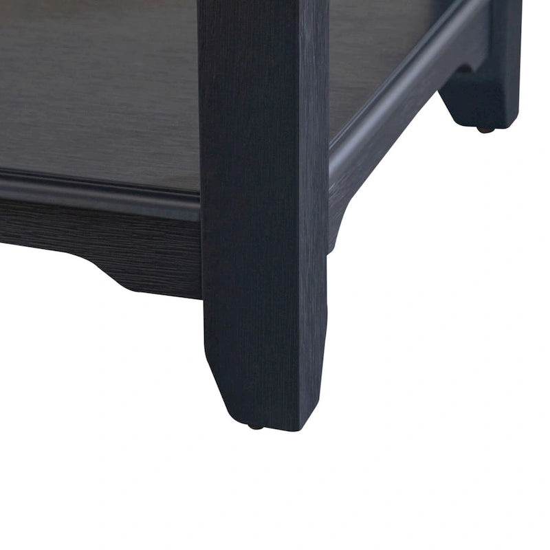 Wire Brushed Gray End Table- Navy