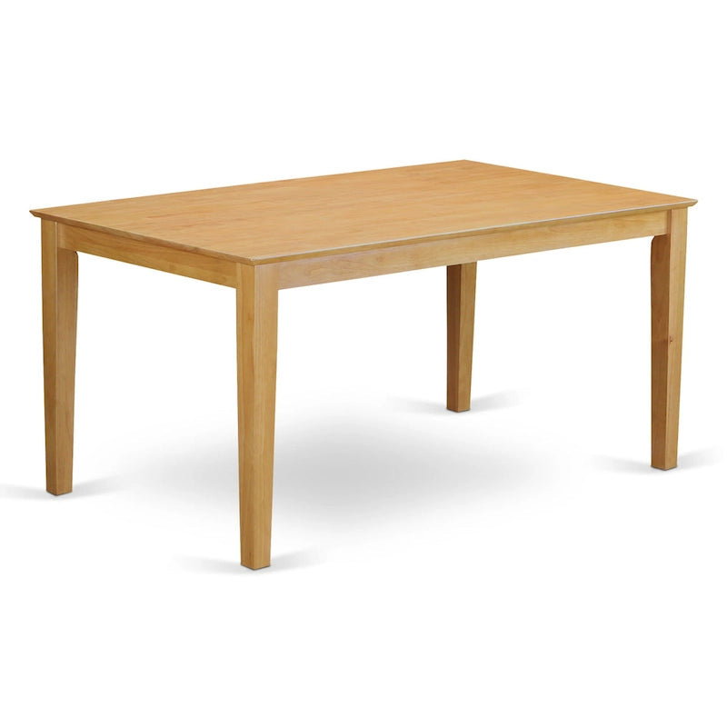 Dining Set- a Rectangle Solid Wood Table and 4 Kitchen Chairs, Oak (Pieces & Seat Options)