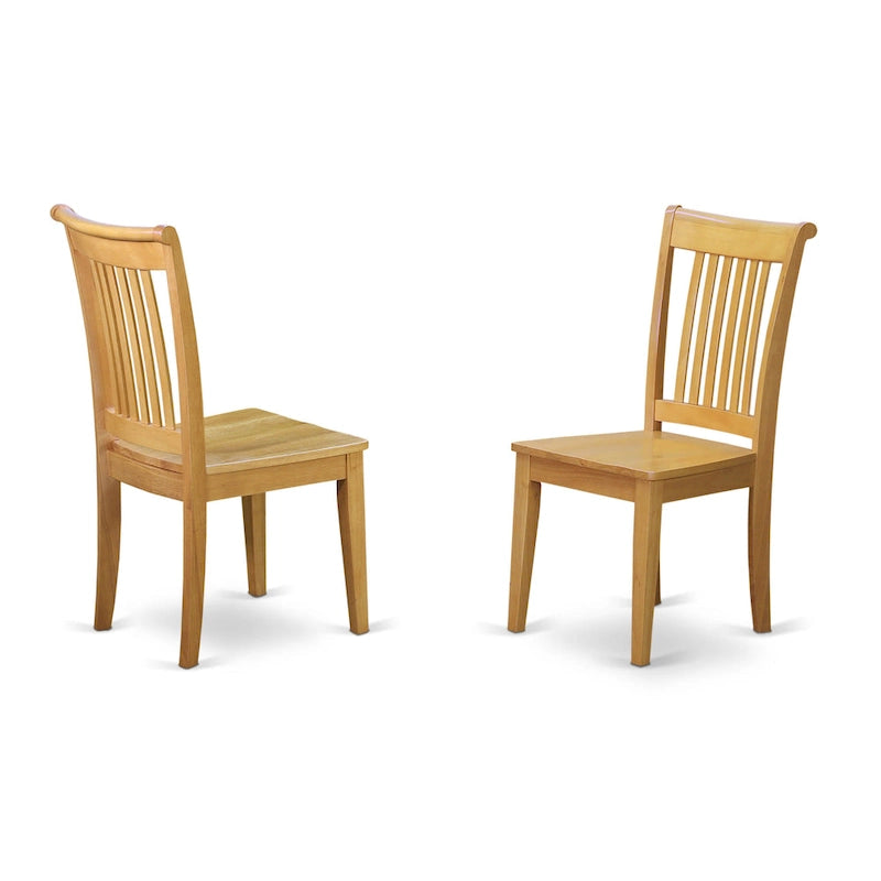 Dining Set- a Rectangle Solid Wood Table and 4 Kitchen Chairs, Oak (Pieces & Seat Options)