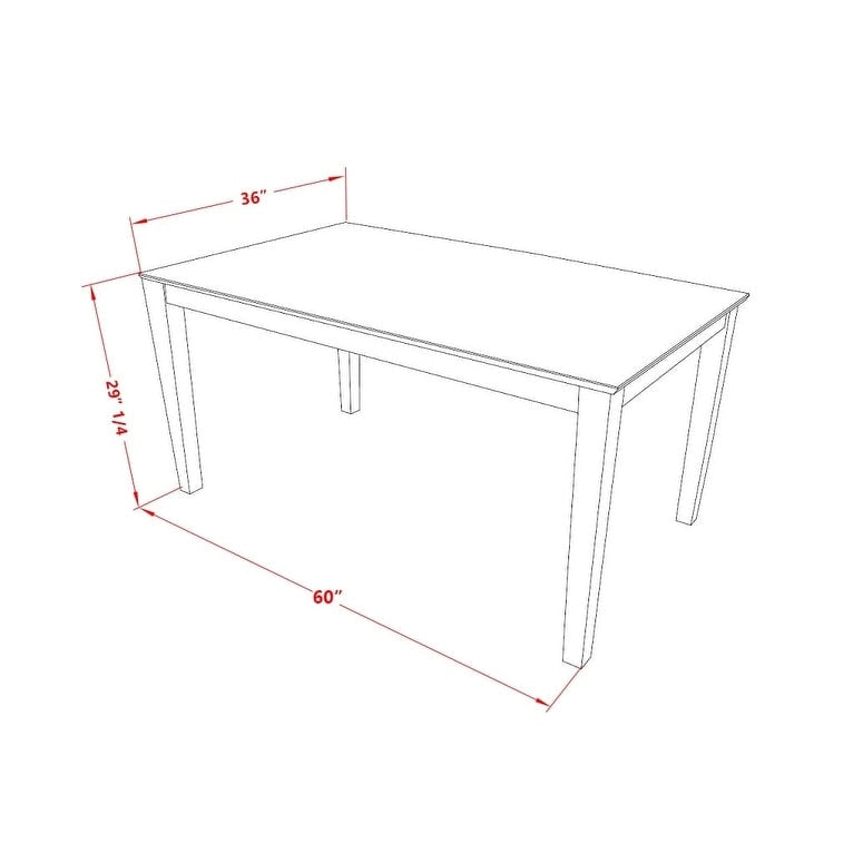 Dining Set- a Rectangle Solid Wood Table and 4 Kitchen Chairs, Oak (Pieces & Seat Options)