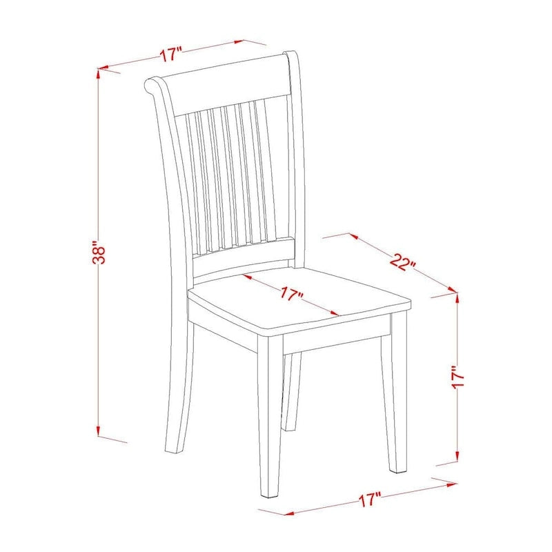 Dining Set- a Rectangle Solid Wood Table and 4 Kitchen Chairs, Oak (Pieces & Seat Options)
