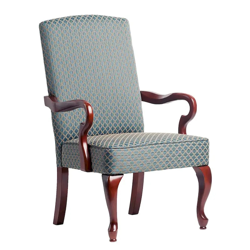 Cherry Finish Gooseneck Accent Chair