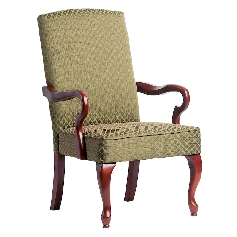 Cherry Finish Gooseneck Accent Chair