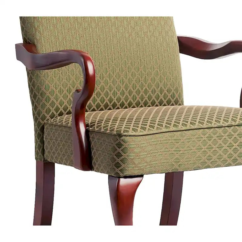 Cherry Finish Gooseneck Accent Chair