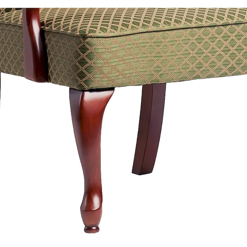 Cherry Finish Gooseneck Accent Chair