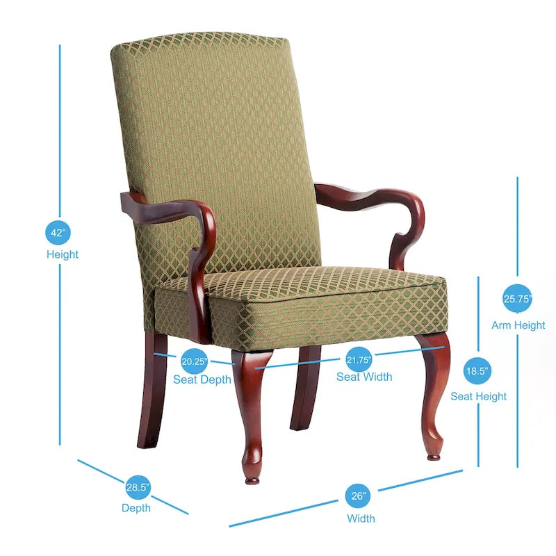 Cherry Finish Gooseneck Accent Chair