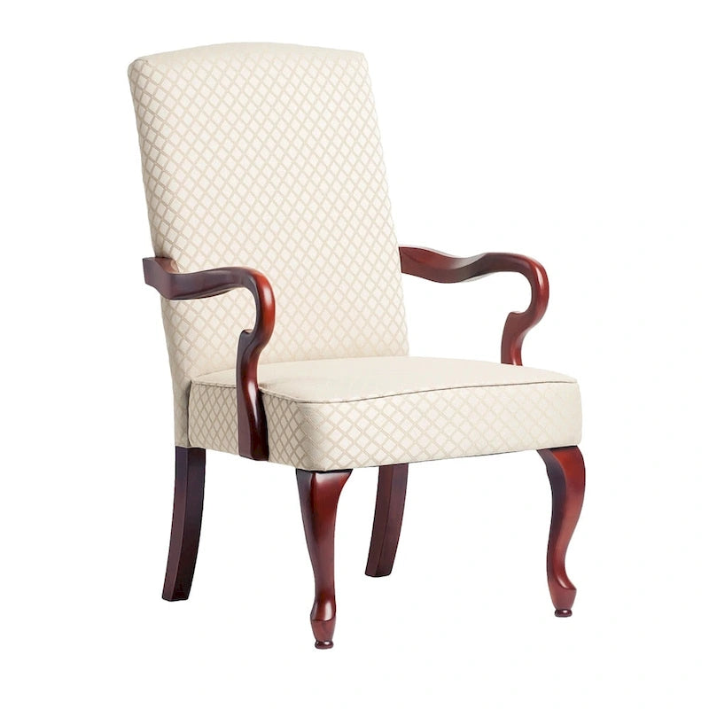 Cherry Finish Gooseneck Accent Chair