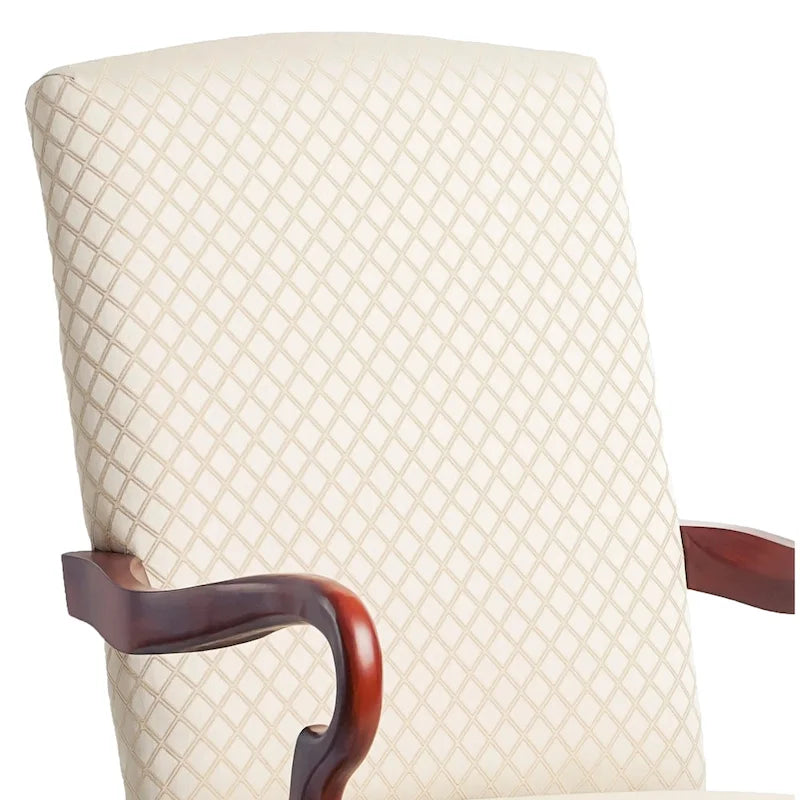 Cherry Finish Gooseneck Accent Chair