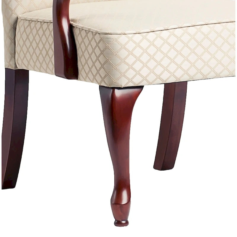 Cherry Finish Gooseneck Accent Chair