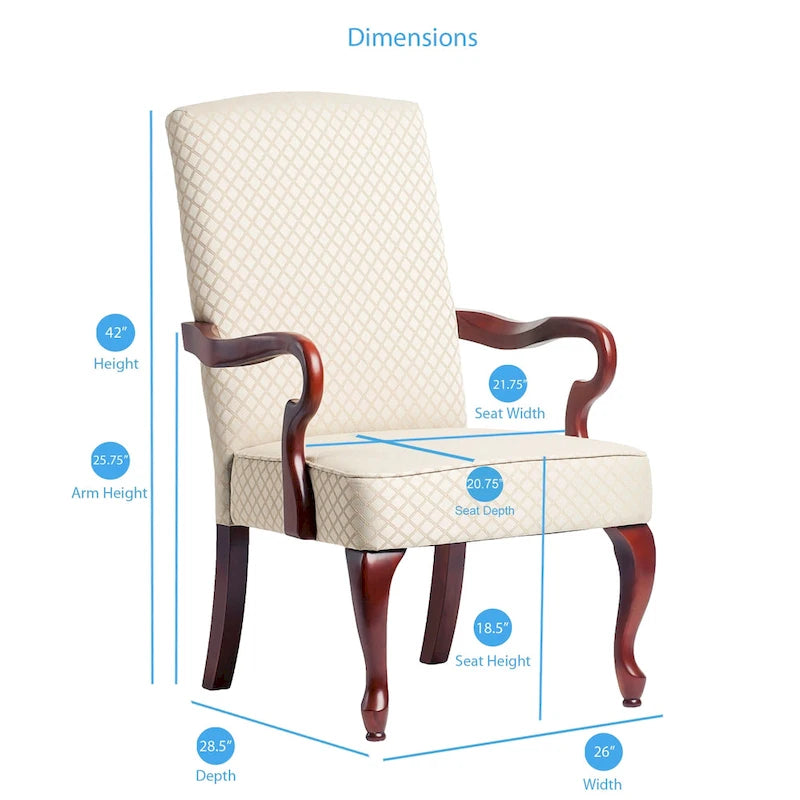 Cherry Finish Gooseneck Accent Chair