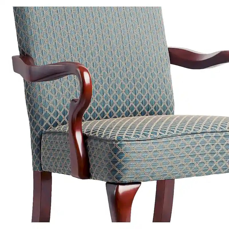 Cherry Finish Gooseneck Accent Chair