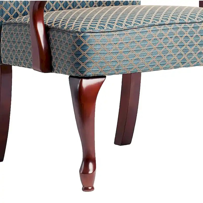 Cherry Finish Gooseneck Accent Chair