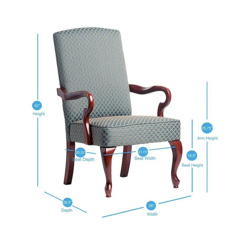 Cherry Finish Gooseneck Accent Chair