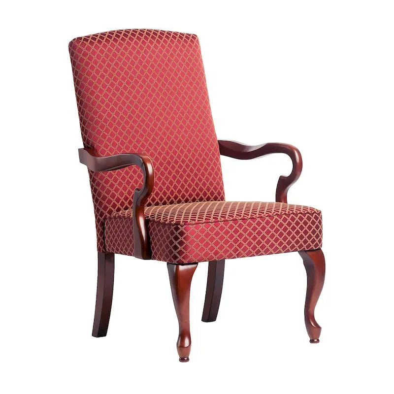 Cherry Finish Gooseneck Accent Chair