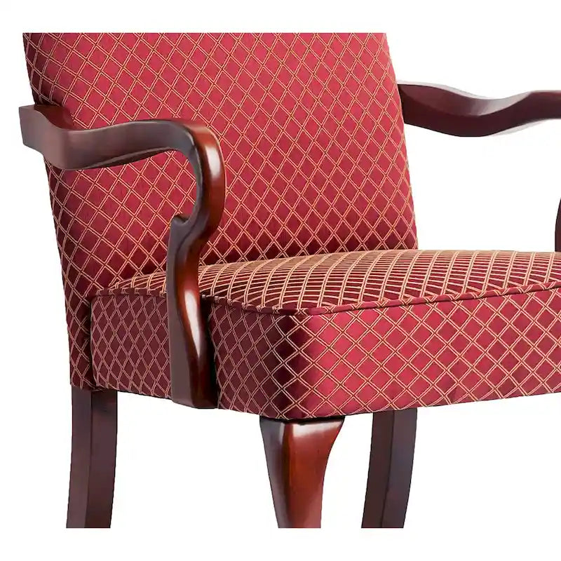 Cherry Finish Gooseneck Accent Chair
