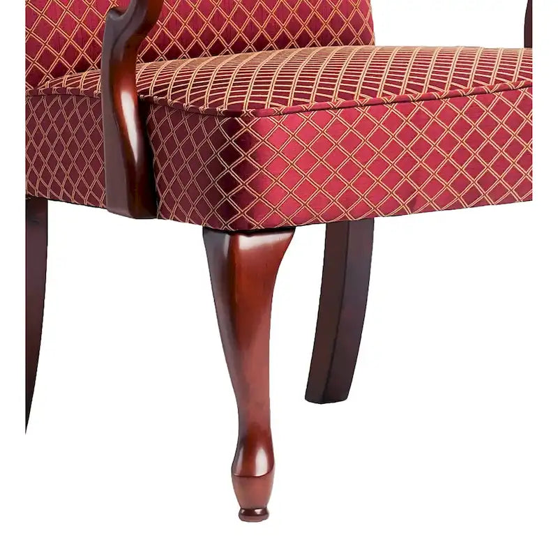 Cherry Finish Gooseneck Accent Chair