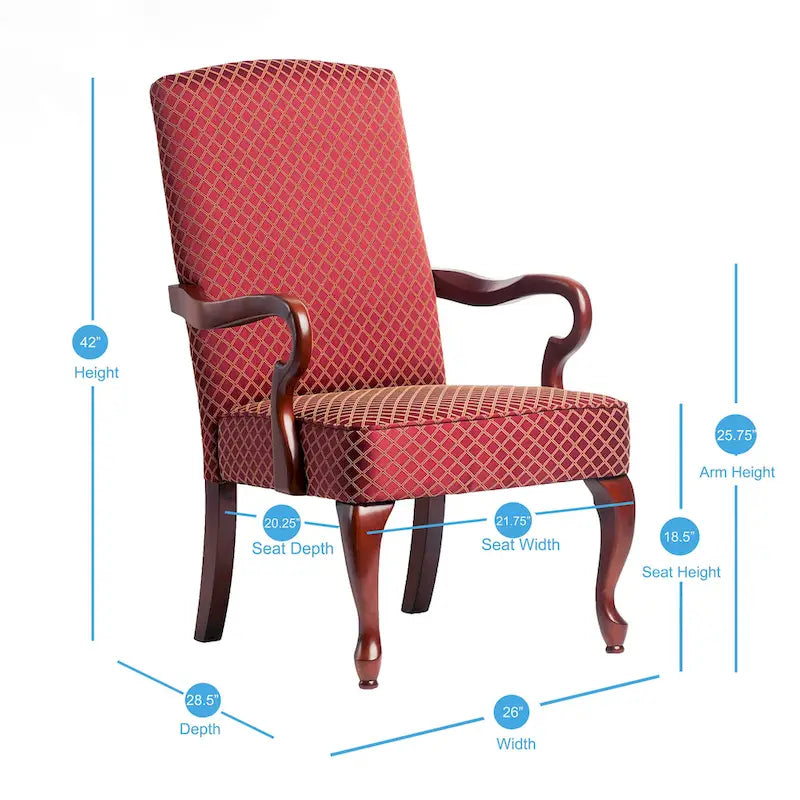 Cherry Finish Gooseneck Accent Chair