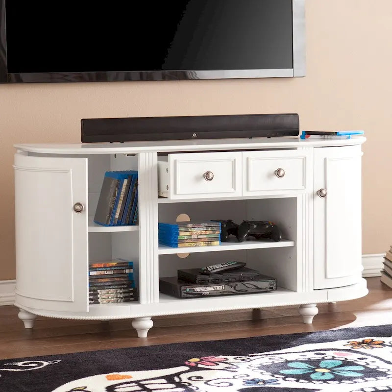 White Media TV Stand for TV's up to 46