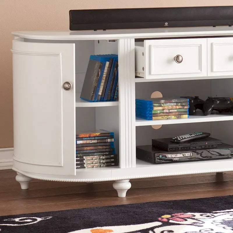 White Media TV Stand for TV's up to 46