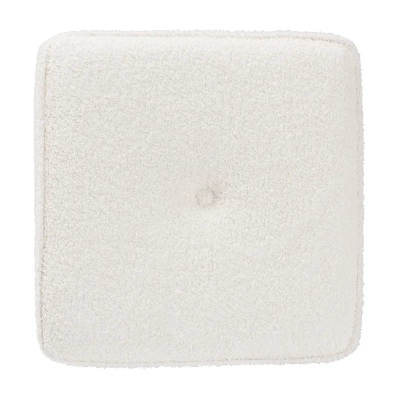 Modern and Contemporary Ivory Boucle Upholstered Ottoman