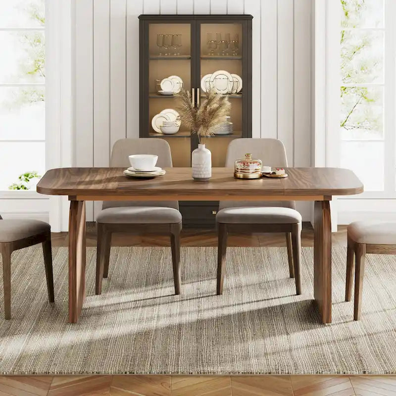 63-inches Retro Wood Dining Table for 4- 6 People