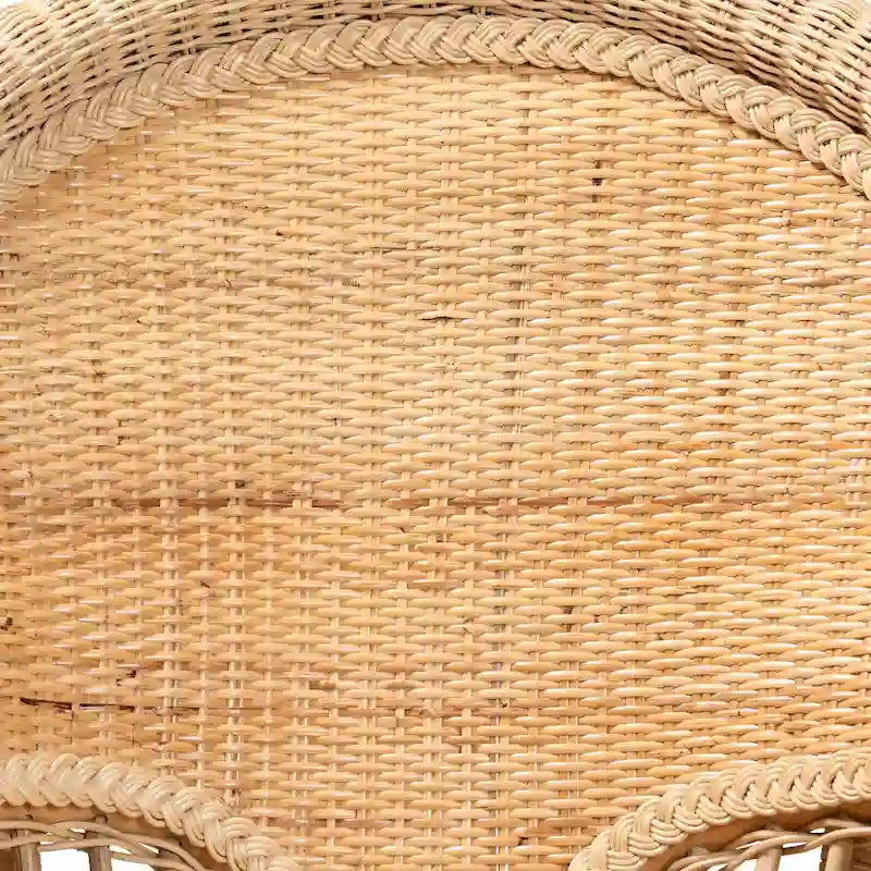 Modern Bohemian Natural Brown Rattan Accent Chair