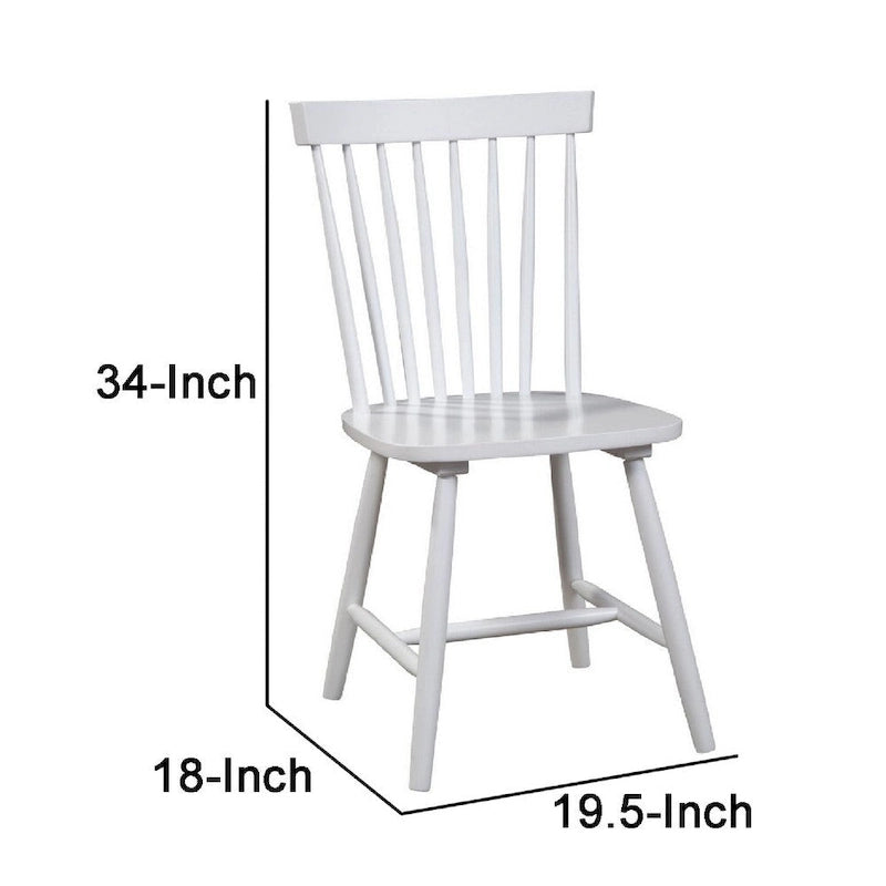 Dining Side Chair, Rubberwood, Windsor Back, Set of 2 - 19.5 L x 18 W x 34 H