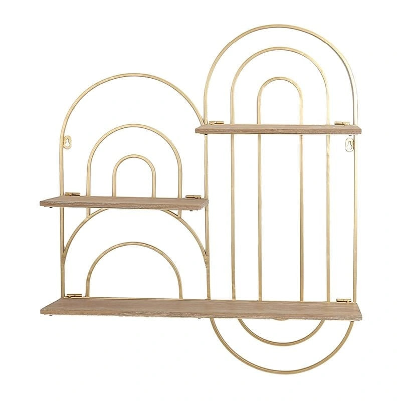Oval Metal Modern Tiered Wall Shelf - 29H x 24W x 5.5D