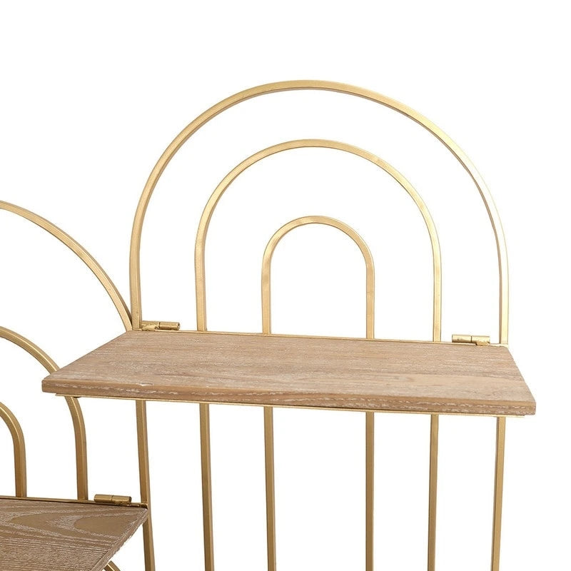 Oval Metal Modern Tiered Wall Shelf - 29H x 24W x 5.5D