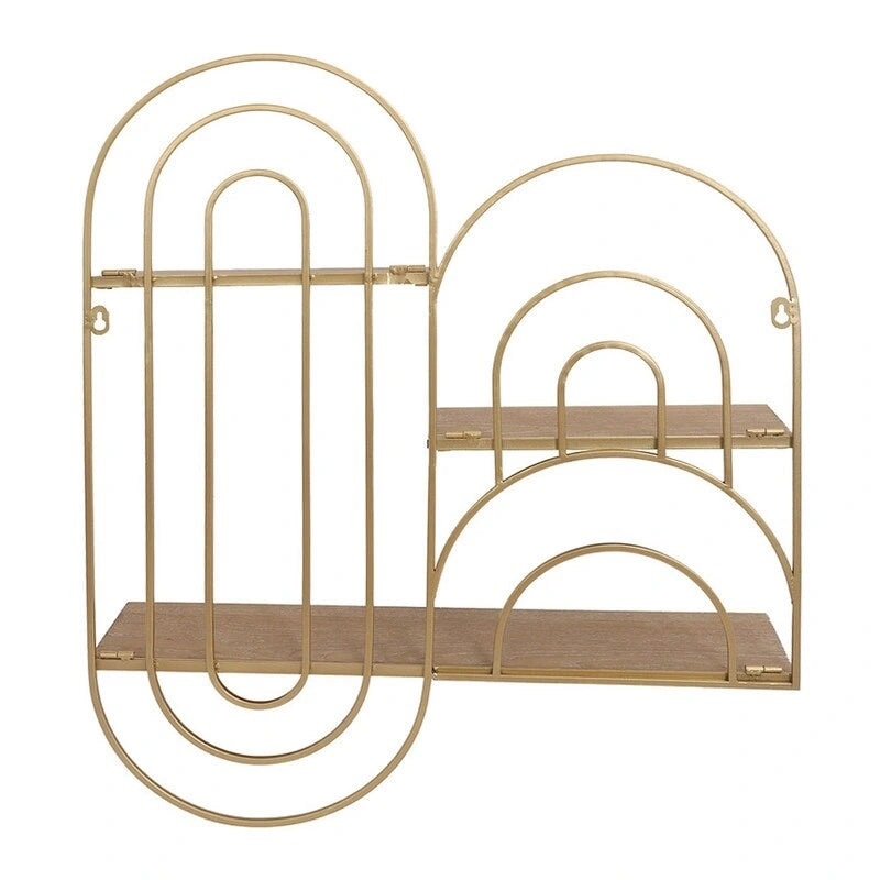 Oval Metal Modern Tiered Wall Shelf - 29H x 24W x 5.5D