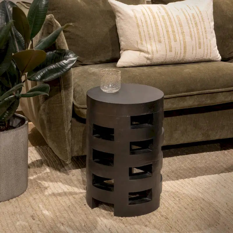 Wood Stool with Textured Surface