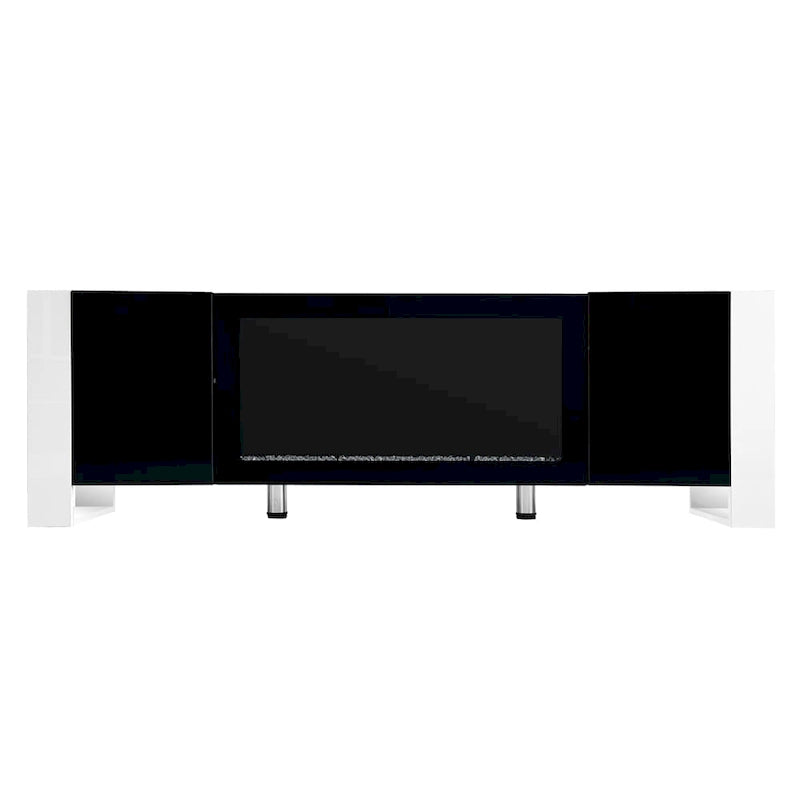 Modern TV Stand with 34.2 Non-heating Electric Fireplace and Cabinets