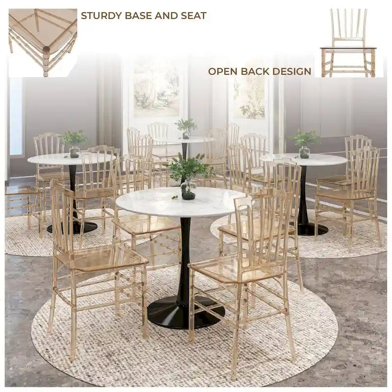 Modern Acrylic Dining Side Chair with Windsor Back Design