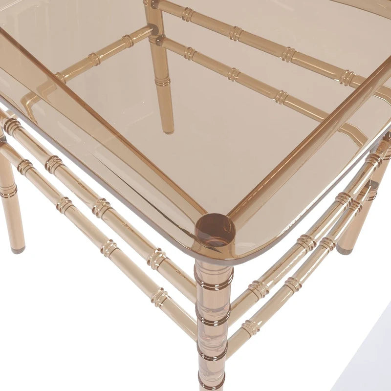 Modern Acrylic Dining Side Chair with Windsor Back Design
