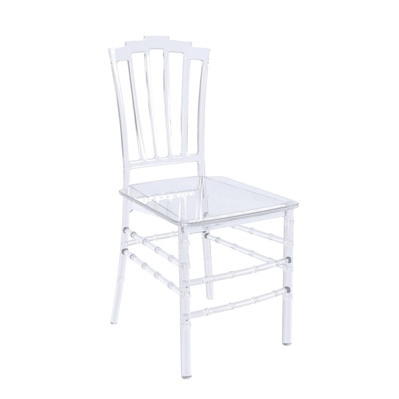 Modern Acrylic Dining Side Chair with Windsor Back Design