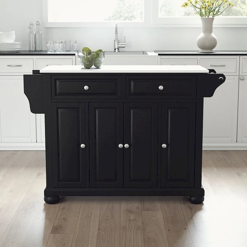Granite Top Full Size Kitchen Island/Cart - 52 W x18 D x 34 H