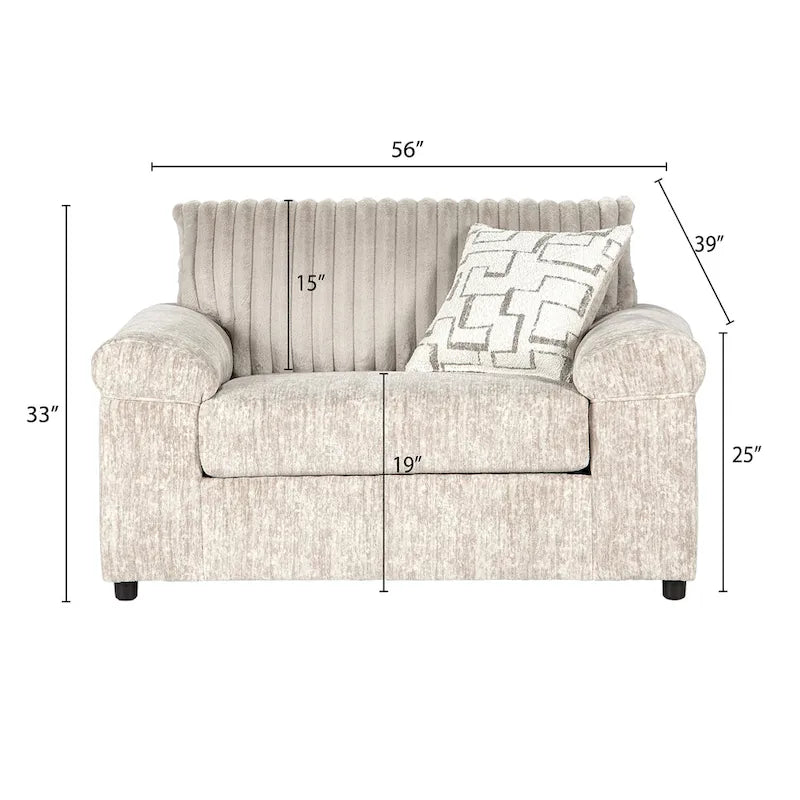 Wide Wale Corduroy Cuddle Chair and Ottoman Set