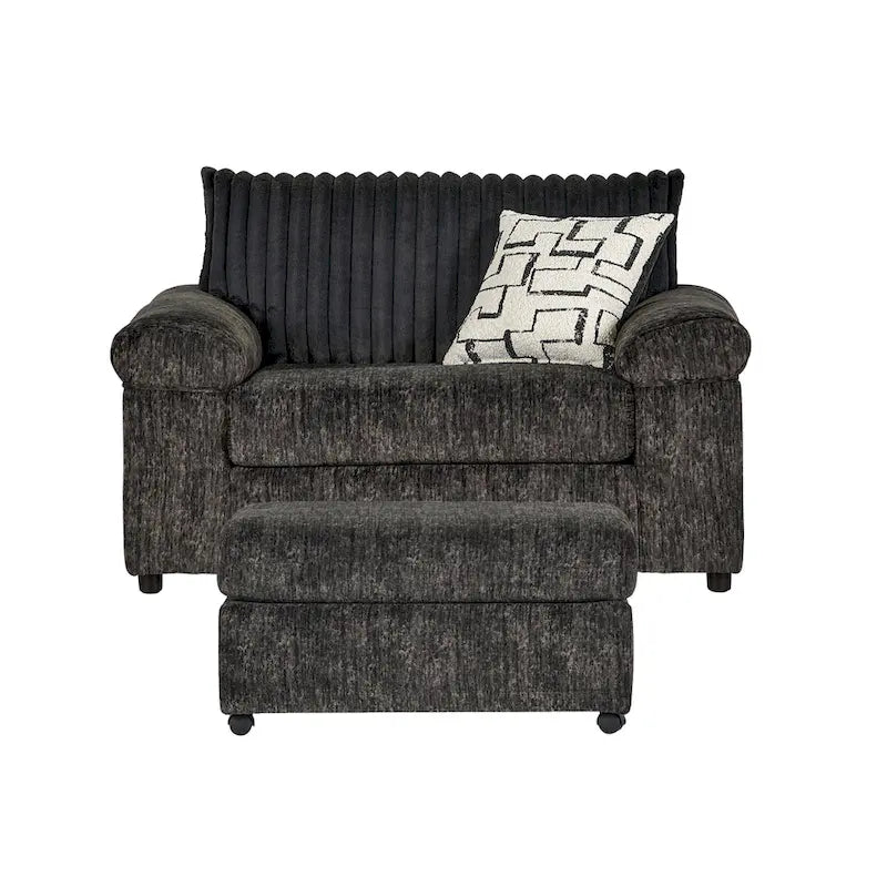 Wide Wale Corduroy Cuddle Chair and Ottoman Set
