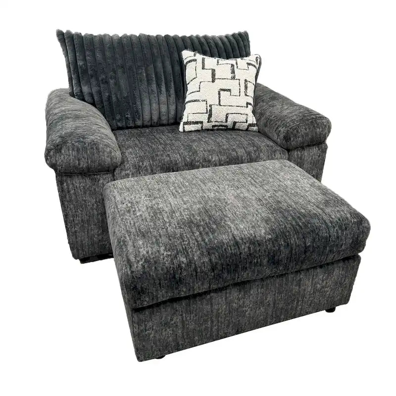 Wide Wale Corduroy Cuddle Chair and Ottoman Set