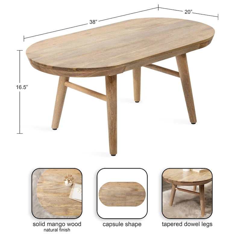 Oval Wood Coffee Table