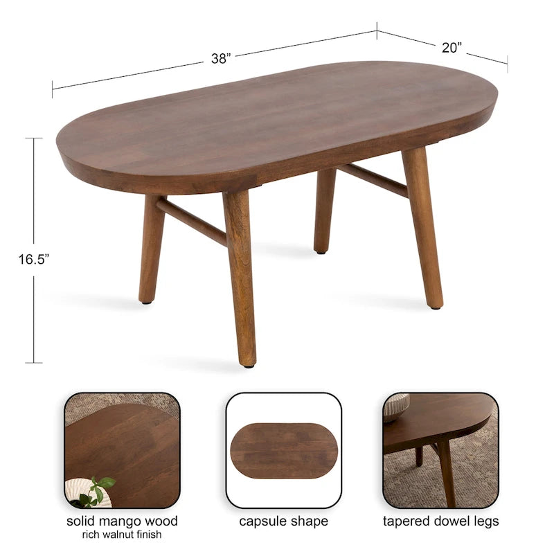 Oval Wood Coffee Table