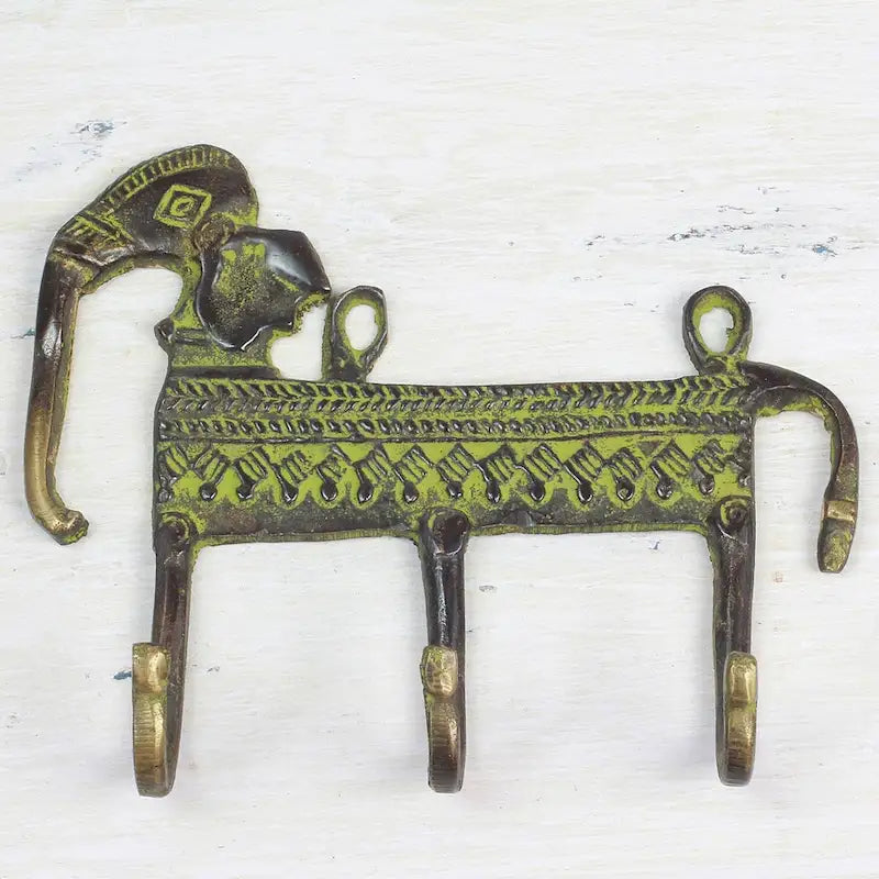 Helpful Elephant, Brass coat rack - 6 x 12