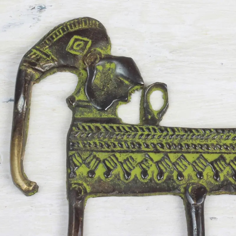 Helpful Elephant, Brass coat rack - 6 x 12
