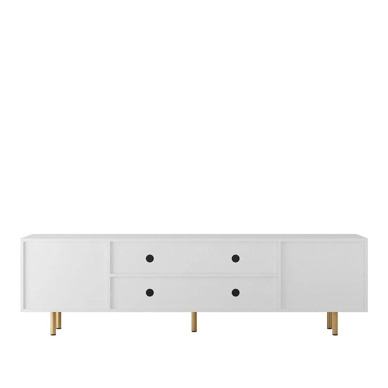 Modern Wood LED TV Stand with 4 Doors for 80 Inch TV